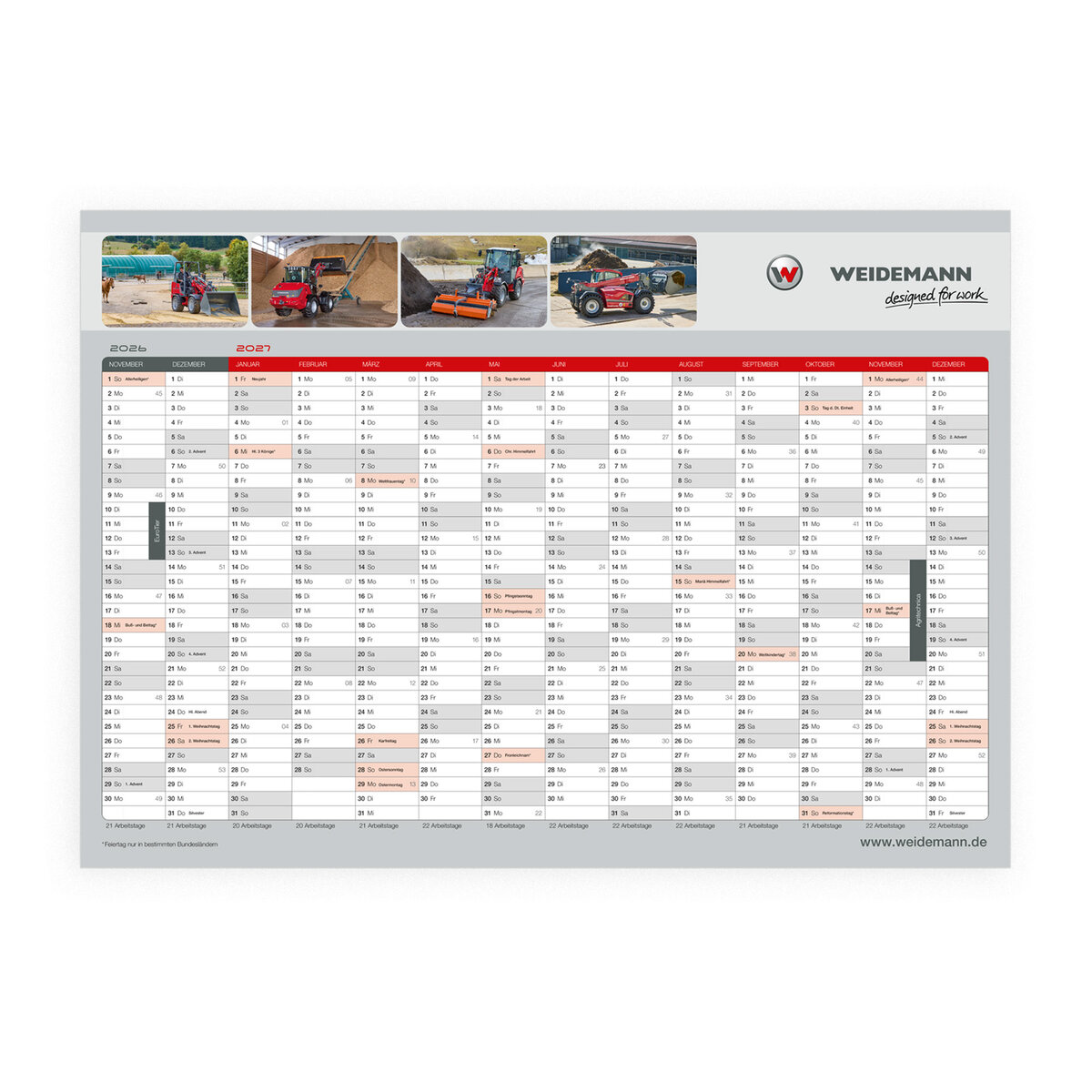 Wallplanner A3 DE Pack of 10