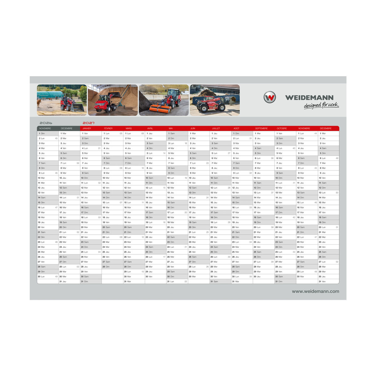 Poster calendar A1 FR pack of 10
